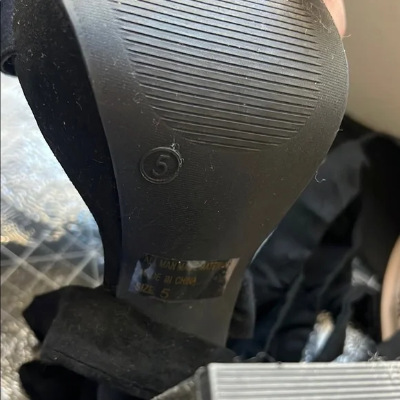 Black Platform Heels with Wrap Straps - Picture 7 of 7